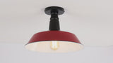 Camila 14"  Classic Industrial Indoor/Outdoor Iron LED Semi Flush Mount