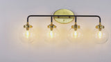 Caleb Brass Vanity Wall Sconce Clear
