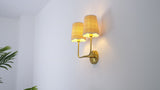 Lila Traditional Coastal Scalloped Fabric Shade/Metal LED Vanity Light