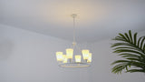 Denis 27.5" 6-Light Modern Minimalist Iron/Glass LED Chandelier