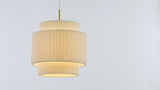 Boden 14.5" 1-Light Vintage Mid-Century Iron LED Pendant with Pleated Shade