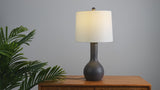 Katee 24.75" Modern Scandinavian Textured Resin/Metal Gourd LED Table Lamp