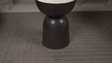 Atarah 2" Contemporary Natural Marble/Metal Handmade Hourglass End Table