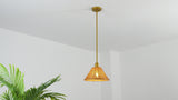 Hattie 1-Light Coastal Bohemian Metal and Woven Rattan LED Pendant Light