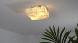 Giulia 13" 2-Light Modern Contemporary Alabaster/Iron Square LED Flush Mount