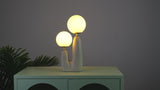 Oda 17.75" 2-Light Modern Bohemian Resin/Iron/Frosted Glass Danish Cactus LED Table Lamp