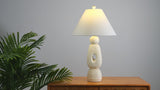 Henge 28" Organic Minimalist Textured Resin/Metal Stacked LED Table Lamp