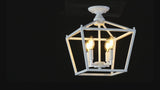 Plains Mini Lantern 12" Iron Modern Farmhouse LED Flush Mount