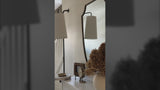Andre 11.5" Contemporary Industrial Iron Plug-In with Adjustable White Marble Table LED Sconce