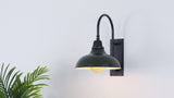Stanley 12.25" Farmhouse Industrial Indoor/Outdoor Iron LED Gooseneck Arm Outdoor Sconce