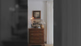 Aksel 17.25" Coastal Scandinavian Resin/Iron Sphere LED Table Lamp with Pleated Shade and Pull Chain