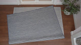Damon Classic Coastal Pinstripe Reversible Machine-Washable Indoor/Outdoor Area Rug