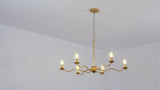 Shana Grand Modern Transitional Adjustable Sculptural Wavy Arm Candle-Style Metal LED Chandelier