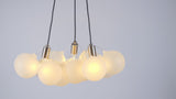 Aubrey 24" 3-Light Mid-Century Glam Frosted Glass Orb LED Chandelier