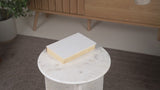 Javier 17.75" Contemporary Natural Marble Handmade X-Shaped End Table