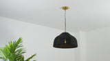 Eliza 20" Coastal Bohemian Rattan/Iron Dome LED Pendant