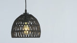 Campana 20" Bohemian Modern Woven Rattan/Iron LED Pendant