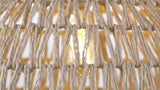 Campana 20" Bohemian Modern Woven Rattan/Iron LED Pendant