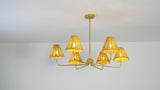 Pauline Coastal Contemporary Adjustable Swooping Arm Candle-Style Metal LED Chandelier