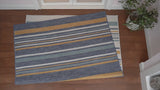 Janus Classic Coastal Ticking Stripe Reversible Machine-Washable Indoor/Outdoor Area Rug