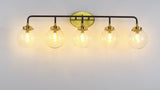 Caleb Brass Vanity Wall Sconce Clear