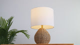 Kona 20.5" Bohemian Classic Rattan/Iron LED Table Lamp