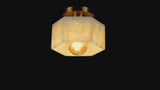Tessa 8" 1-Light Modern Contemporary Alabaster/Iron Hexagonal LED Semi Flush Mount