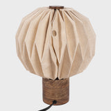 Quincy 11" Modern Minimalist Paper Pleated Orb Accent LED Table Lamp
