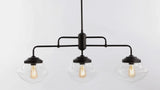 Avery 37.5" Industrial Farmhouse Rustic Iron/Glass Linear LED Pendant