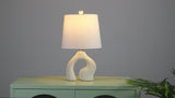 Tula 19" Scandinavian Minimalist Ceramic Arch LED Table Lamp Set 2