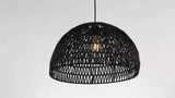 Campana 20" Bohemian Modern Woven Rattan/Iron LED Pendant