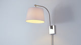 Gosling 22.5" Mid-Century Modern Plug-In or Hardwired Iron LED Gooseneck Swing Arm Wall Sconce with Pull-Chain and USB Charging Port