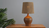 Eben 23" Rustic Farmhouse Resin/Metal Gourd LED Table Lamp with Paper Rope Shade