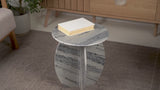 Venus 17.5" Contemporary Natural Marble Handmade X-Shaped End Table
