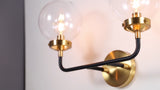 Caleb Brass Vanity Wall Sconce Clear