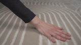 Pastel MidCentury Art Deco Striped Arches Two-Tone High-Low Area Rug