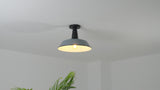 Camila 14"  Classic Industrial Indoor/Outdoor Iron LED Semi Flush Mount