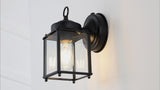 Boston 4.25"  Farmhouse Industrial Iron/Glass Outdoor LED Sconce Set 2
