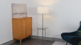 Charles 59" Metal/Glass LED Side Table and Floor Lamp