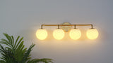 Louis Parisian Globe 31" 4-Light Metal/Frosted Glass Modern Contemporary LED Vanity Light
