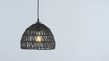 Campana 20" Bohemian Modern Woven Rattan/Iron LED Pendant