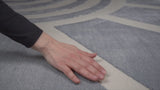 Nordic MidCentury Scandinavian Abstract Sun Two-Tone High-Low Area Rug