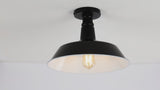 Camila 14"  Classic Industrial Indoor/Outdoor Iron LED Semi Flush Mount