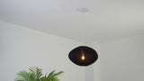 Kira 18.38" 1-Light Scandinavian Japandi Adjustable Lantern Metal with Ribbed Cocoon UFO Saucer Shade LED Pendant