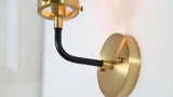Caleb Brass Vanity Wall Sconce Clear
