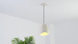 Luella 11.75" 1-Light Bohemian Coastal Adjustable Plaster-Look Organic Scalloped Dome Metal LED Pendant