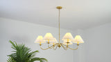 Phoebe 41.5" 6-Light Grand French Country Farmhouse Adjustable Swooping Arm Candle-Style Metal LED Chandelier