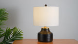 Malone 20" Modern Transitional Ribbed Tapered Ginger Jar Resin/Metal LED Table Lamp