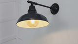 Wallace 12.25" Farmhouse Industrial Indoor/Outdoor Iron LED Victorian Arm Outdoor Sconce