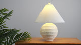 Archer 21" Coastal Cottage Textured Resin/Metal Ridged LED Table Lamp